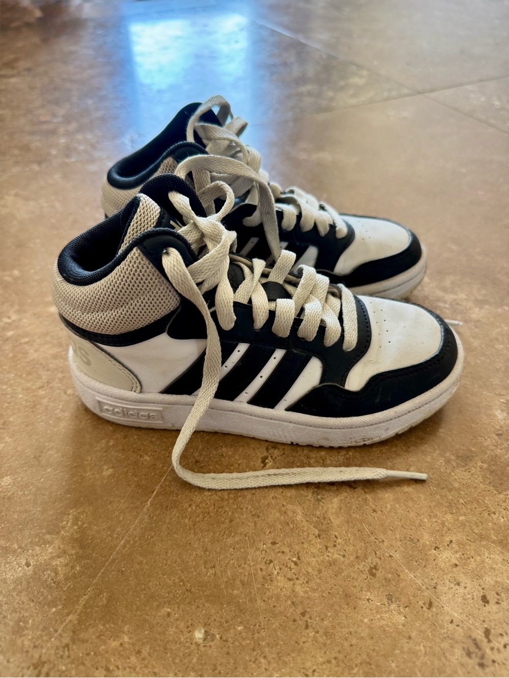 adidas Kids Black and White High-Top Sneakers